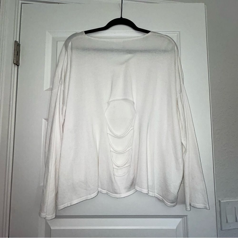 Planet Hole Long Sleeve Asymmetrical Top - Picture 5 of 6